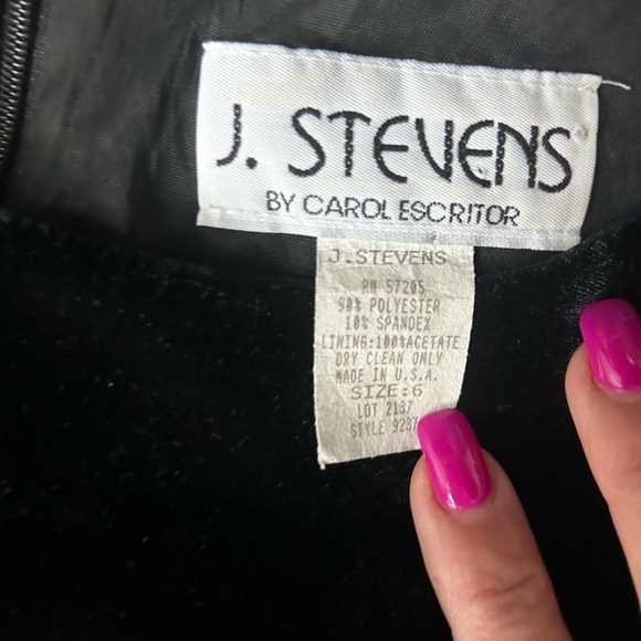 J. Steven’s by Carol Escritor true vintage black velvet jumpsuit size 6 - Picture 2 of 11